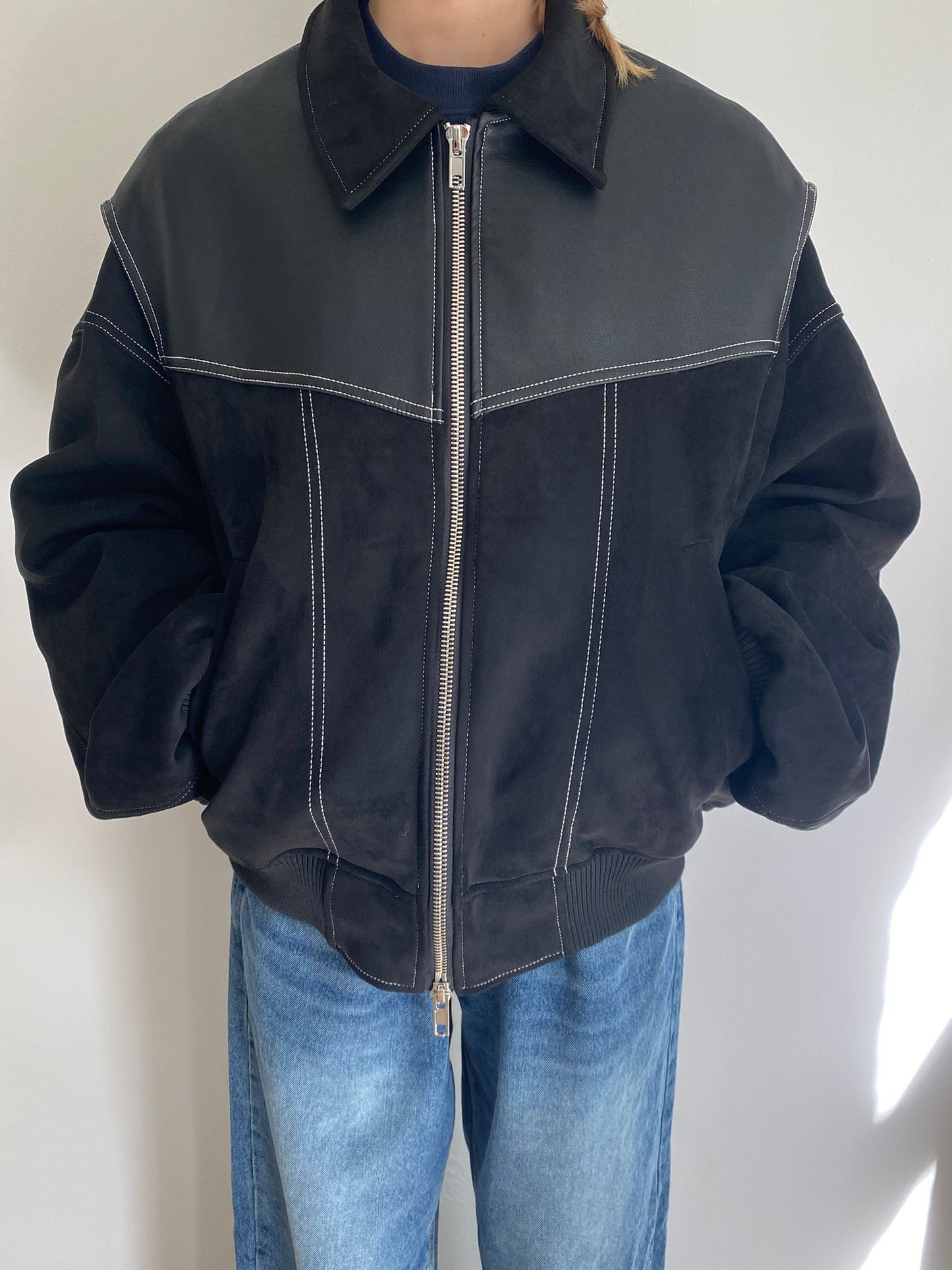 JAMES CONTRAST BOMBER BLACK