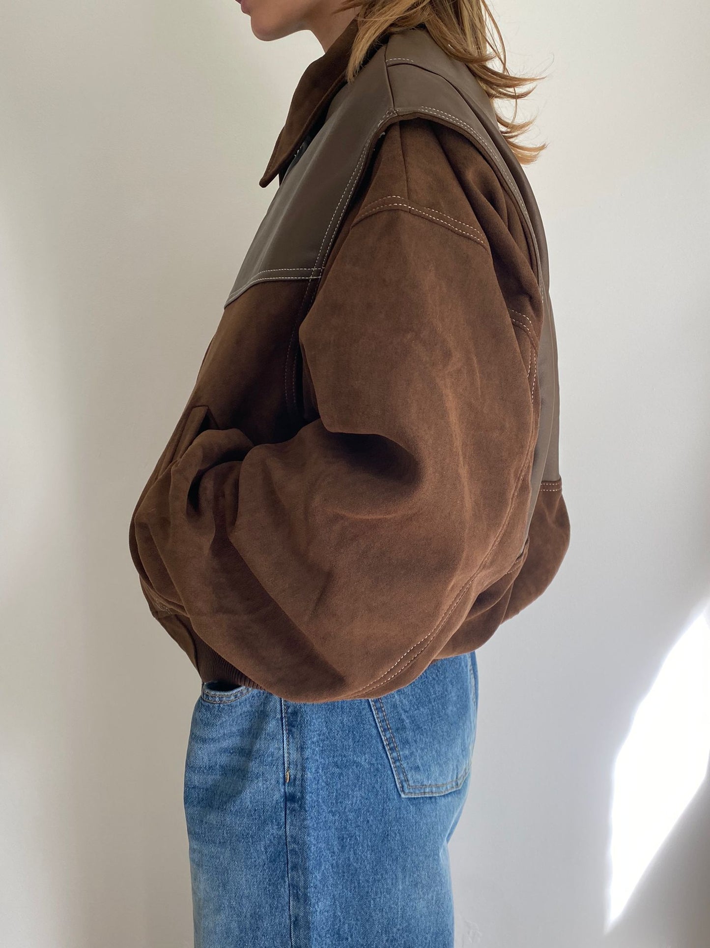 JAMES CONTRAST BOMBER BROWN